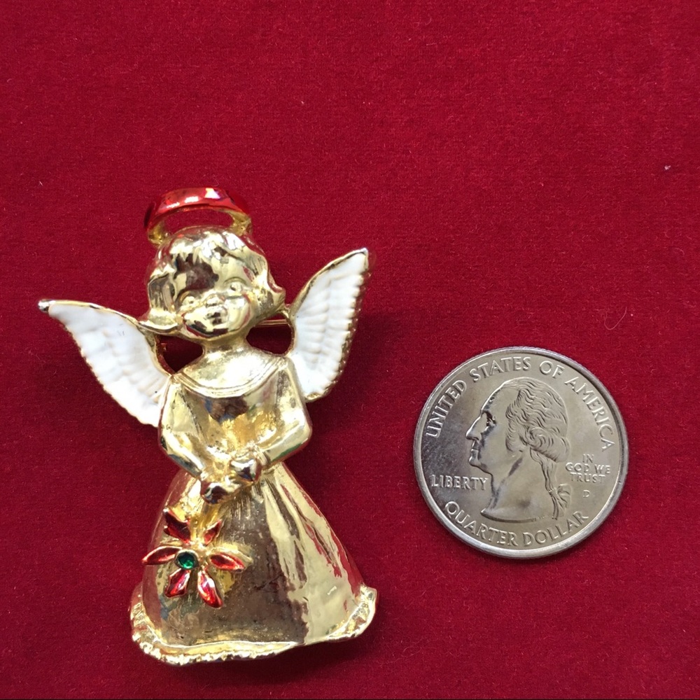 Vintage Holiday Christmas Angel Brooch